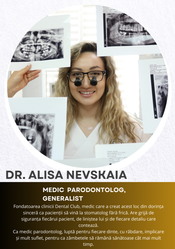 Dr. Alisa Nevskaia — medic parodontolog, generalist, fondatoarea clinicii